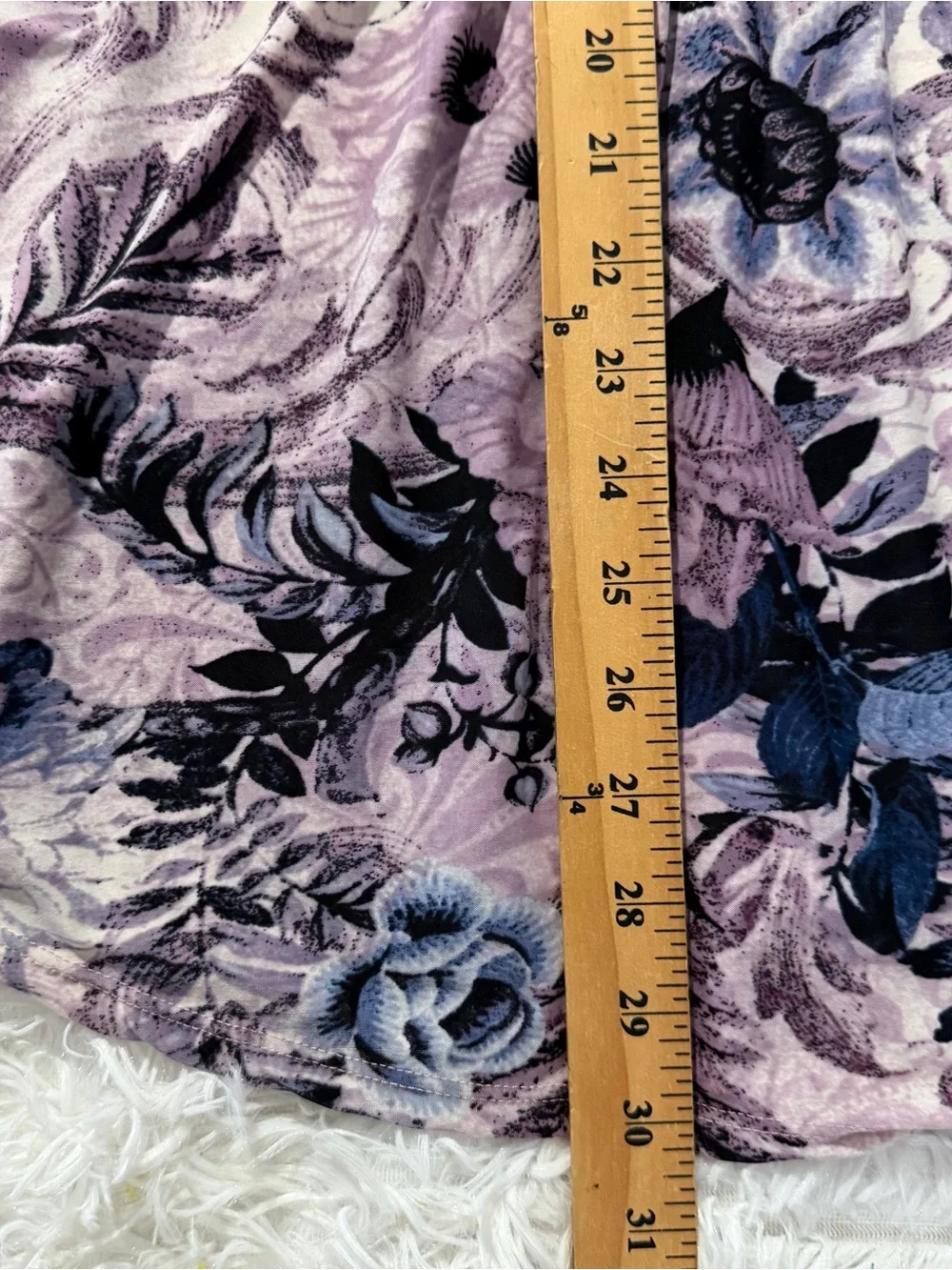 Cocomo Womens 3/4 Sleeve Floral Top Size 3X Purple Blue Office Career Stretch - Picture 6 of 8